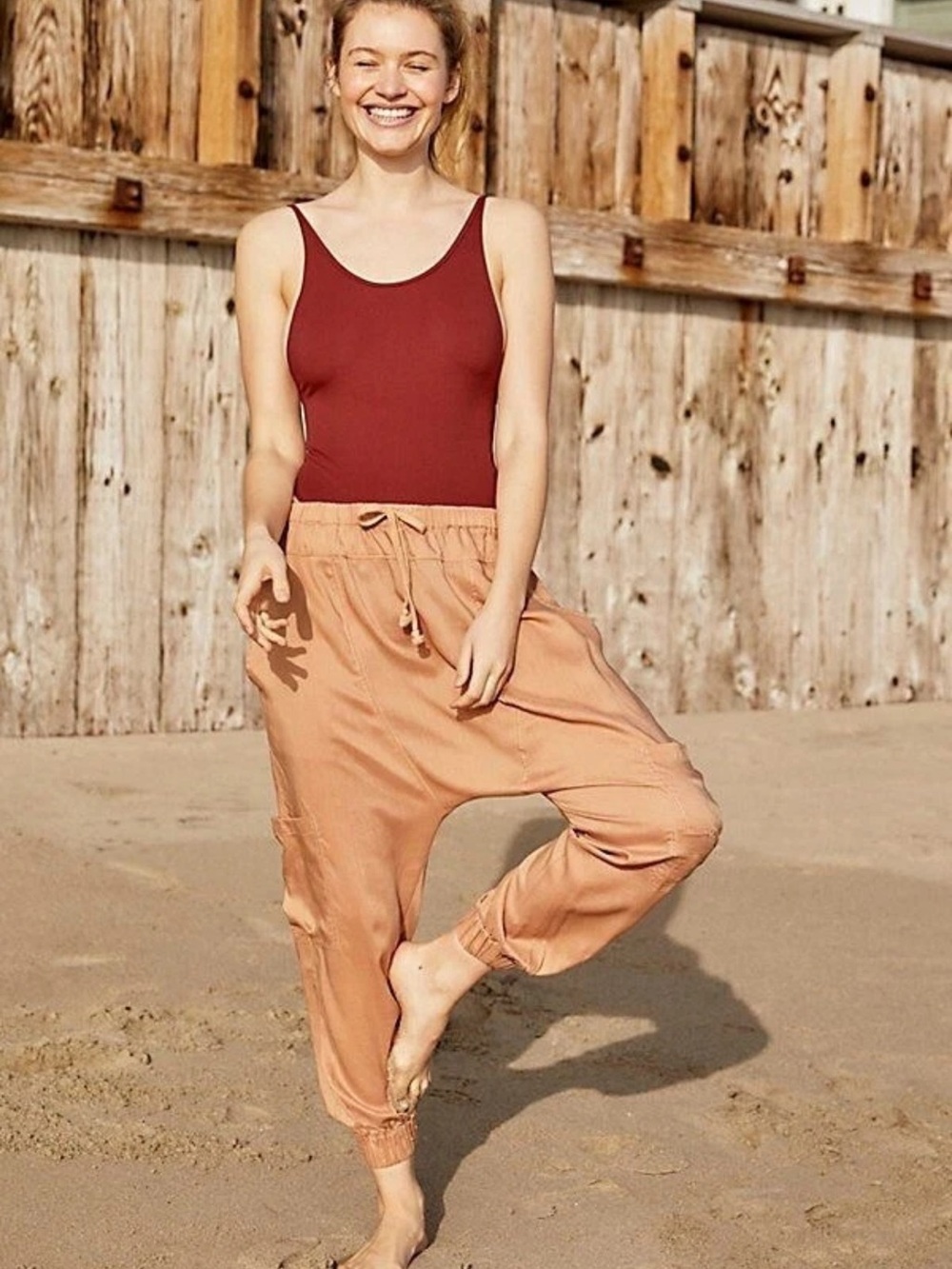 Free People We The Free Rise To The Sun Harem Pants In Sandstone SMALL NEW